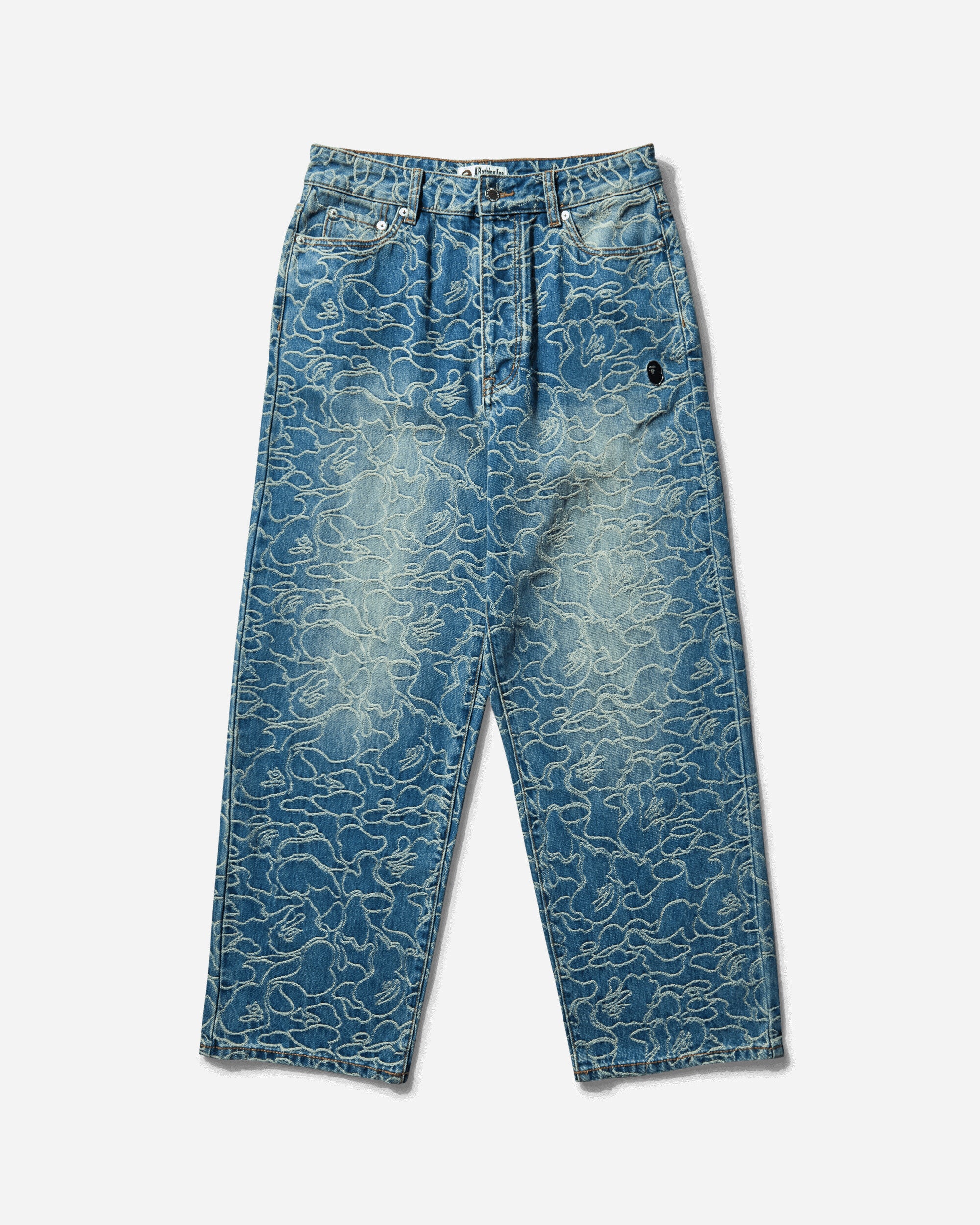A Bathing Ape Line Camo Jacquard One Point Relaxed Fit 13Oz Denim Pants M Light Indigo Pants Denim 1L30150302 LIGHTINDI
