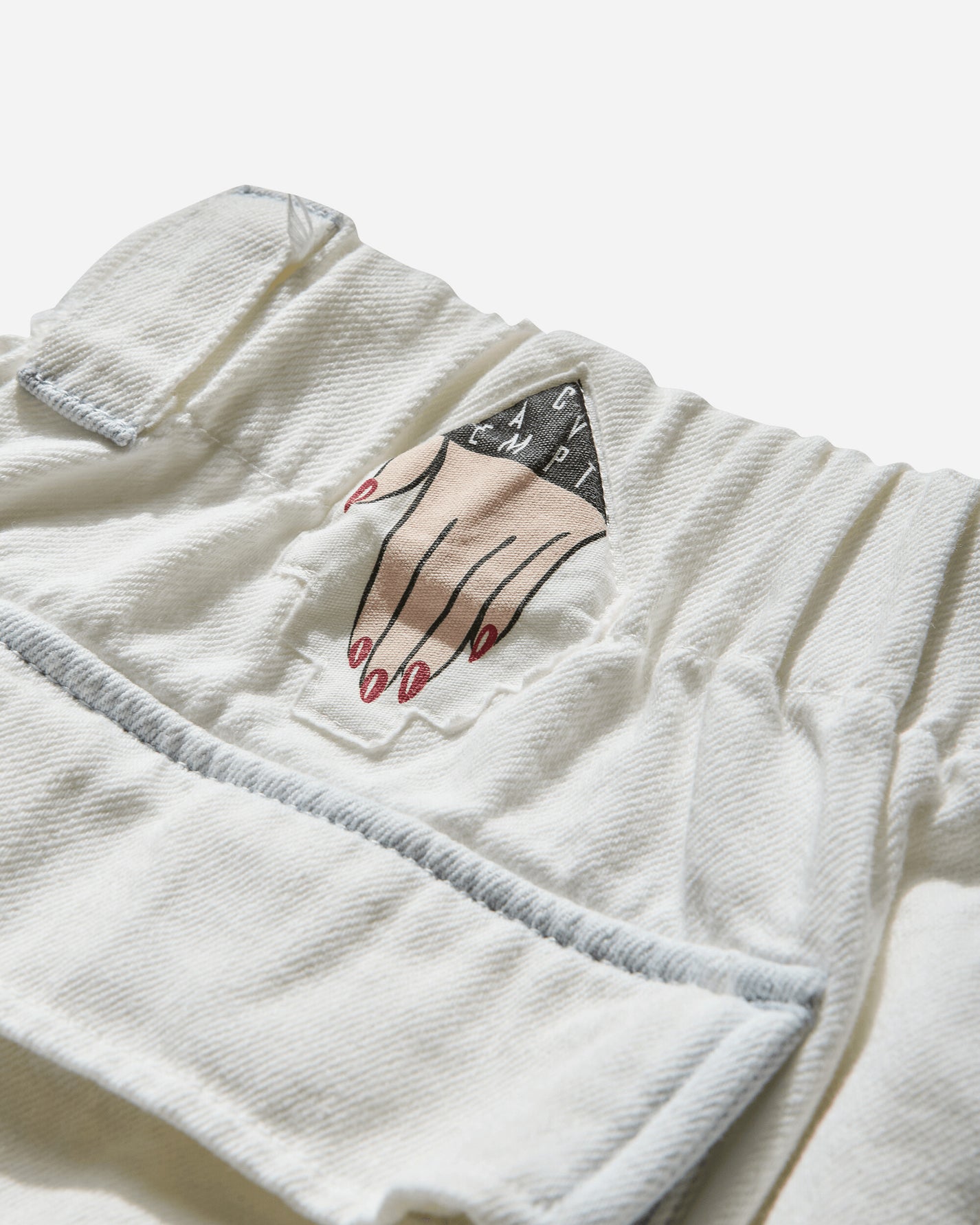 Cav Empt Ult Bleached Denim Comfort Pants White Pants Denim CES27PT11 WHITE