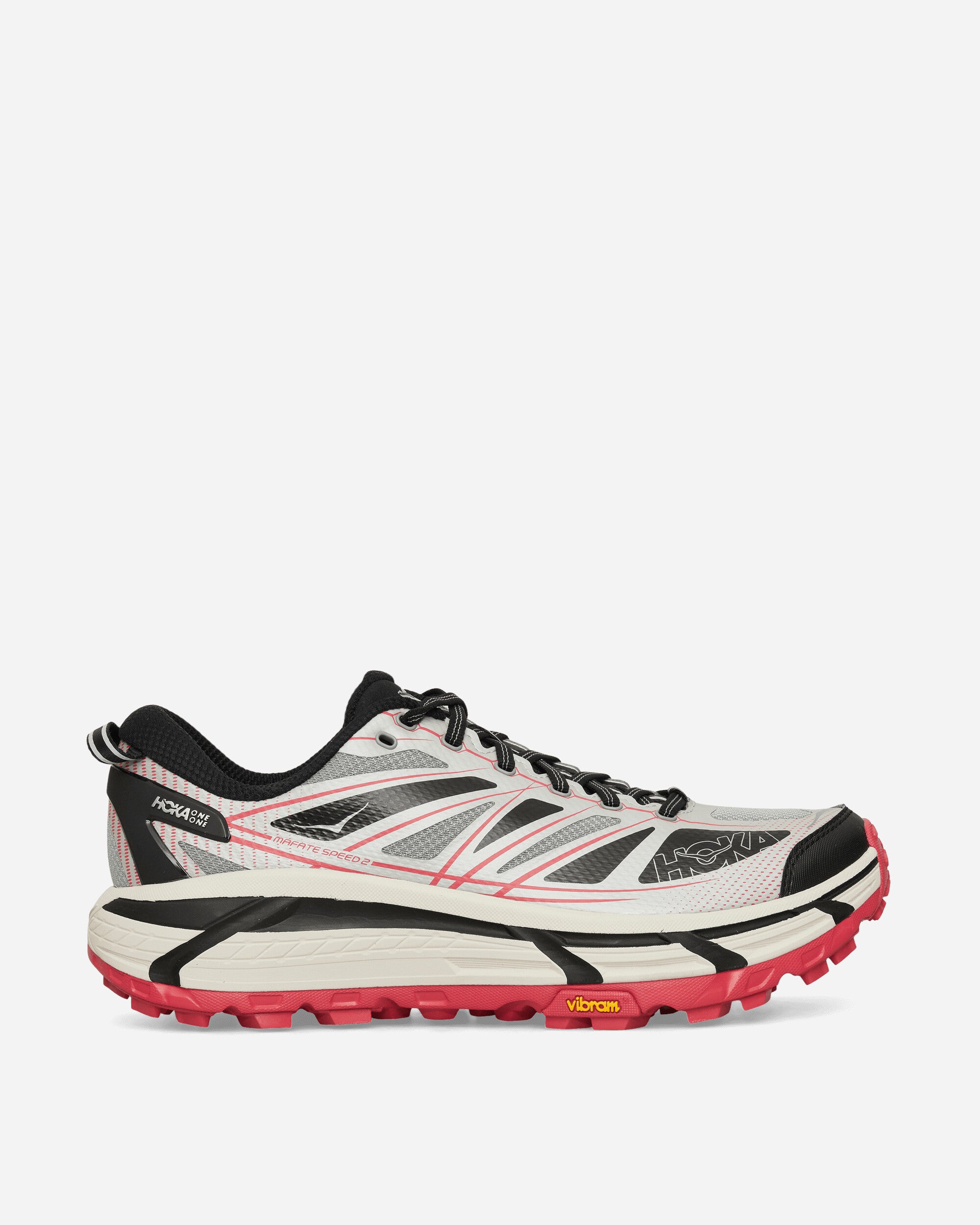 Hoka One One U Mafate Speed 2 Galactic Grey/Ruby Red Sneakers Low 1126851-GTCG