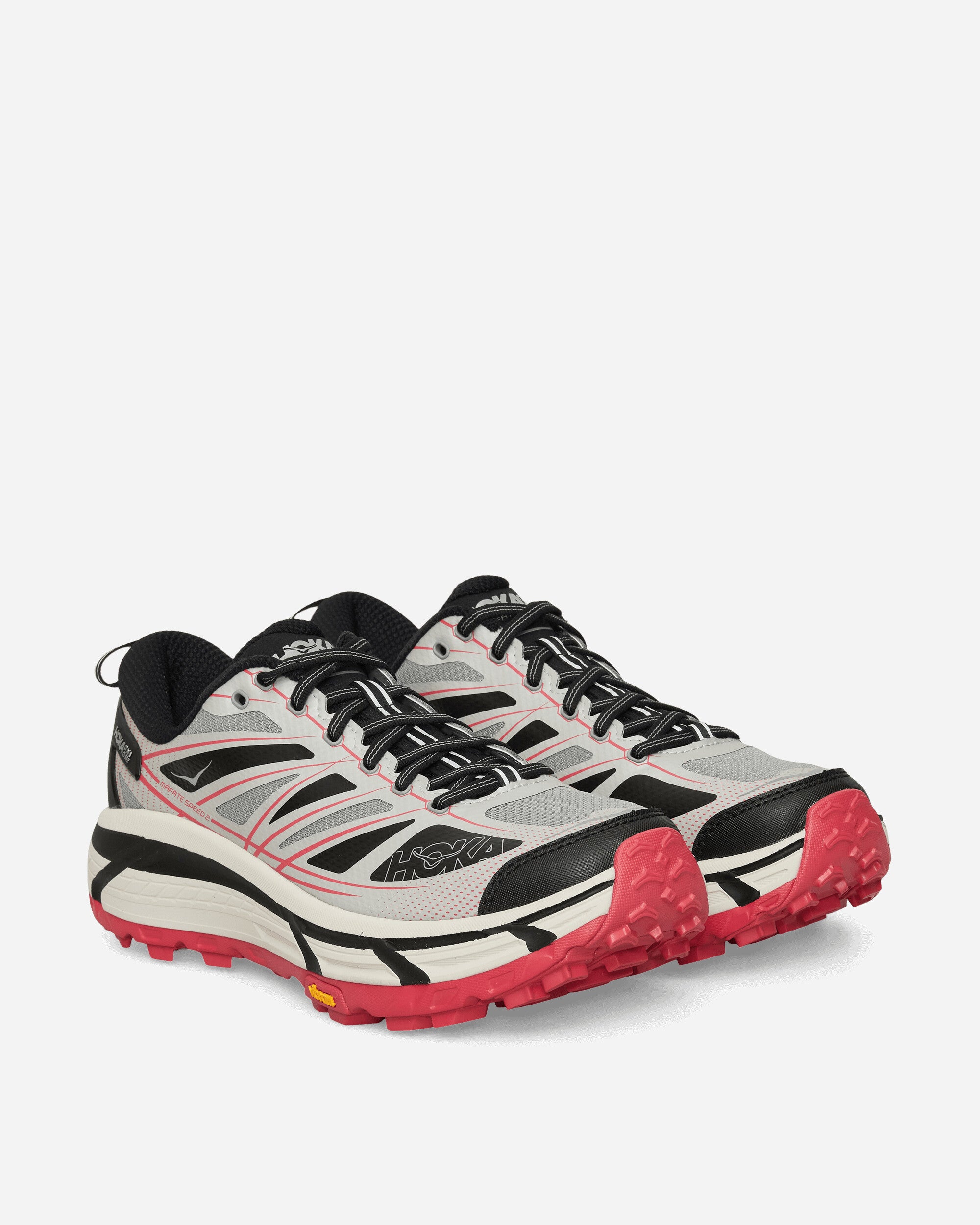 Hoka One One U Mafate Speed 2 Galactic Grey/Ruby Red Sneakers Low 1126851-GTCG