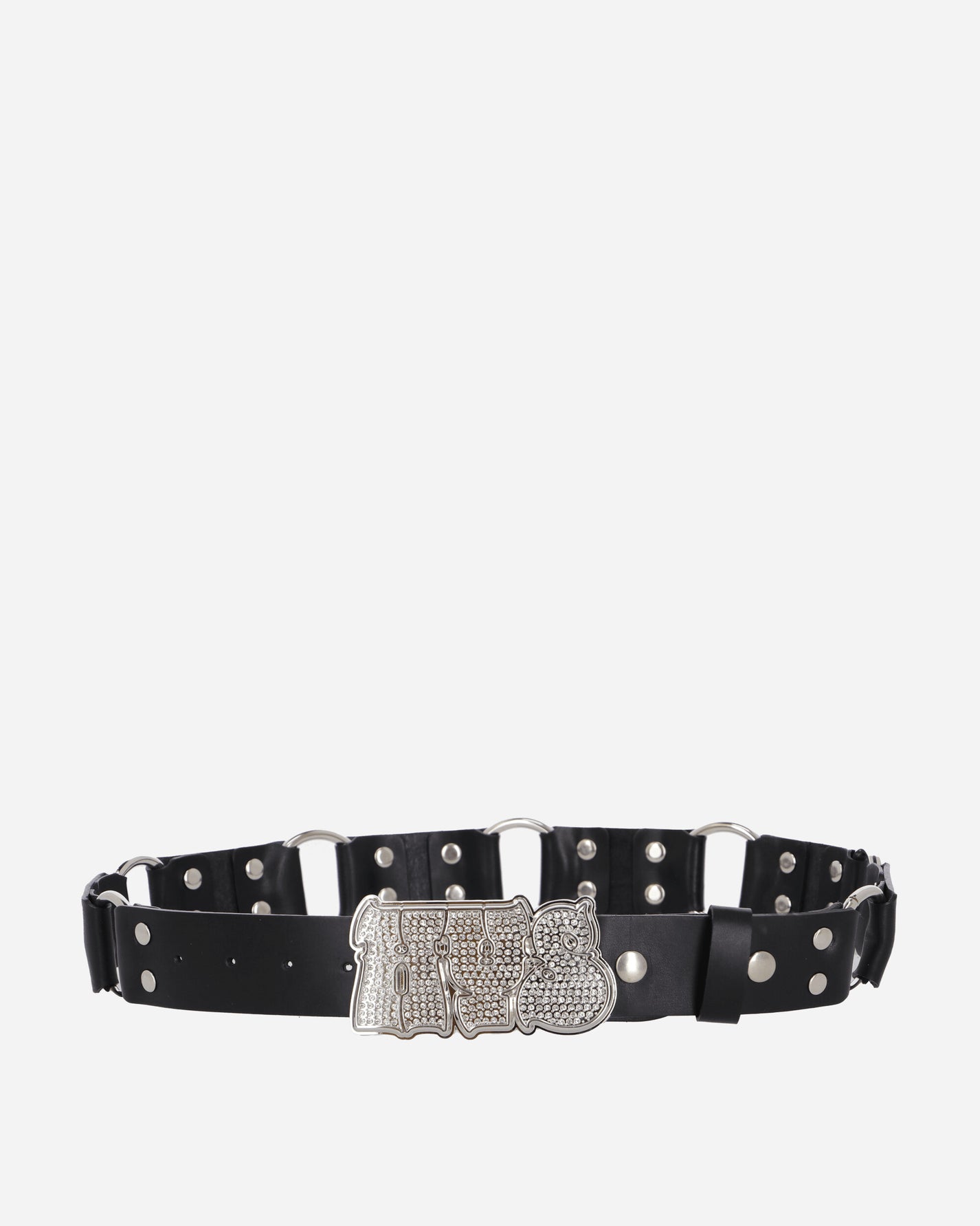 Hysteric Glamour Wmns Hypnotized Logo Ring Leather Belt Black Belts Belt 01251QE01 96