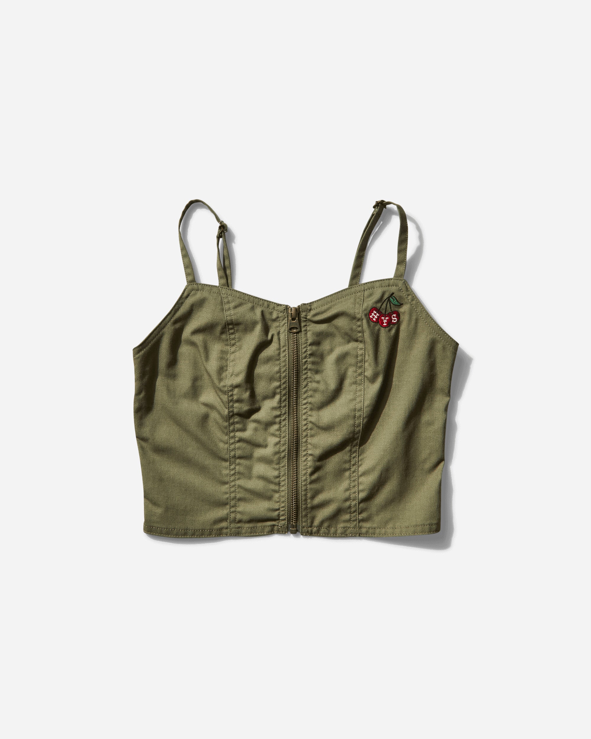 Hysteric Glamour Wmns Military Vest Khaki T-Shirts Top 01251AH06 65
