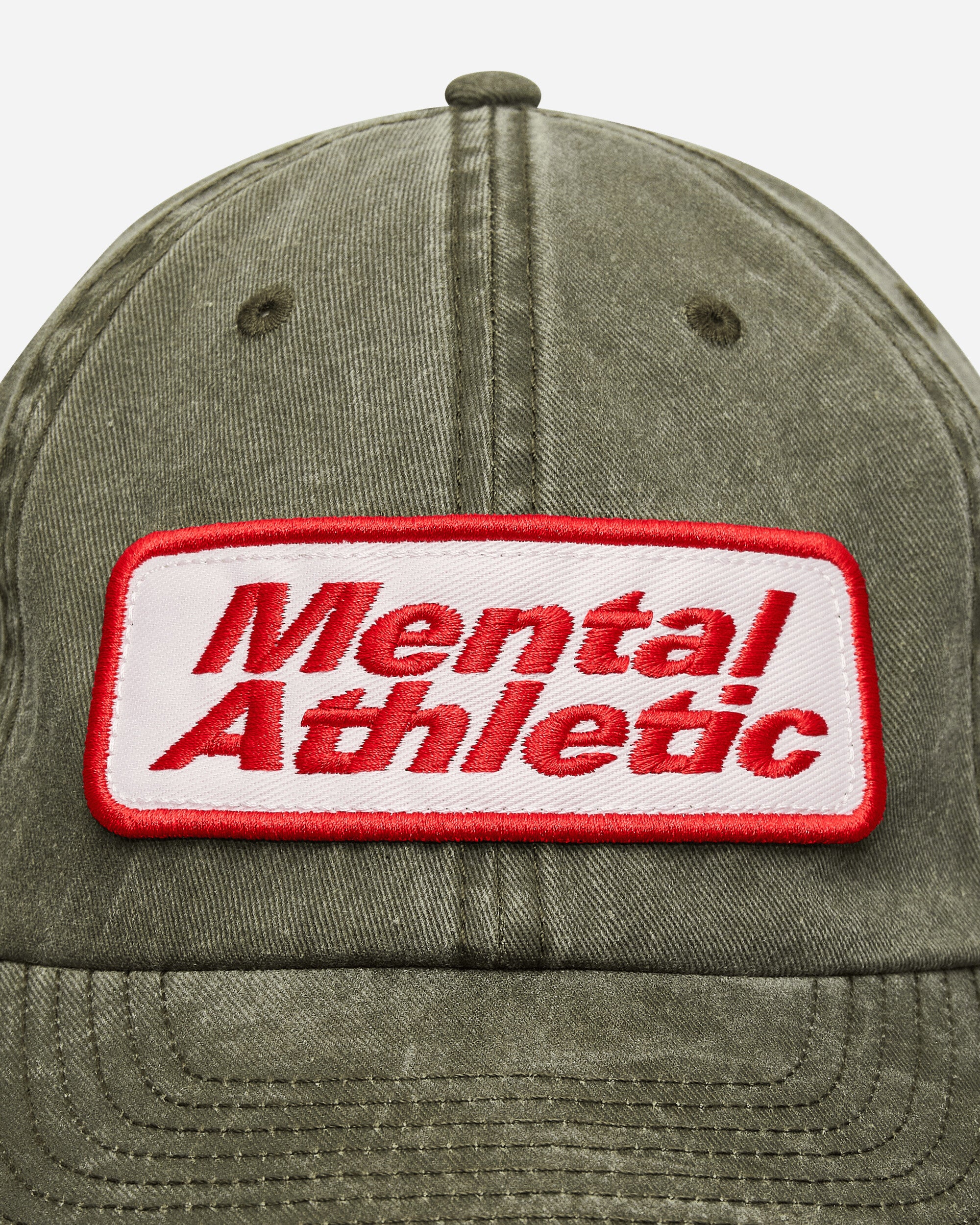 Mental Athletic Dad Cap Acid Wash Brown Wa/White/Red Patch Hats Caps CT25CSLMJM-PCH-OLV OLVRED