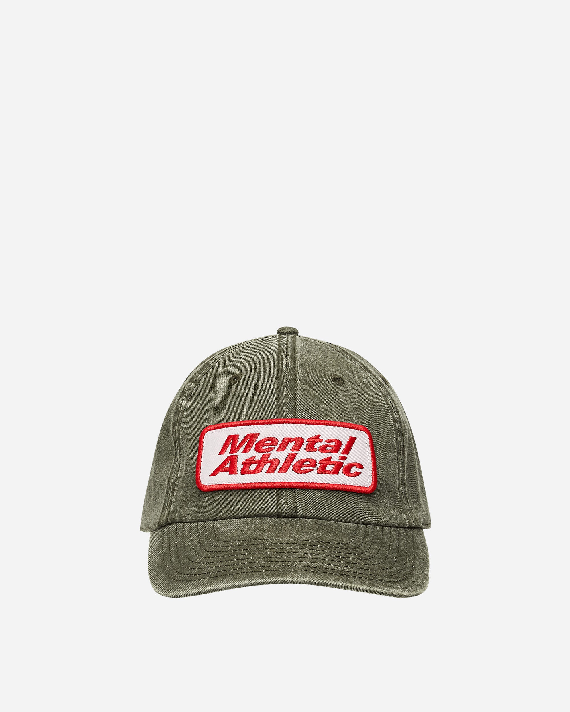 Mental Athletic Dad Cap Acid Wash Brown Wa/White/Red Patch Hats Caps CT25CSLMJM-PCH-OLV OLVRED
