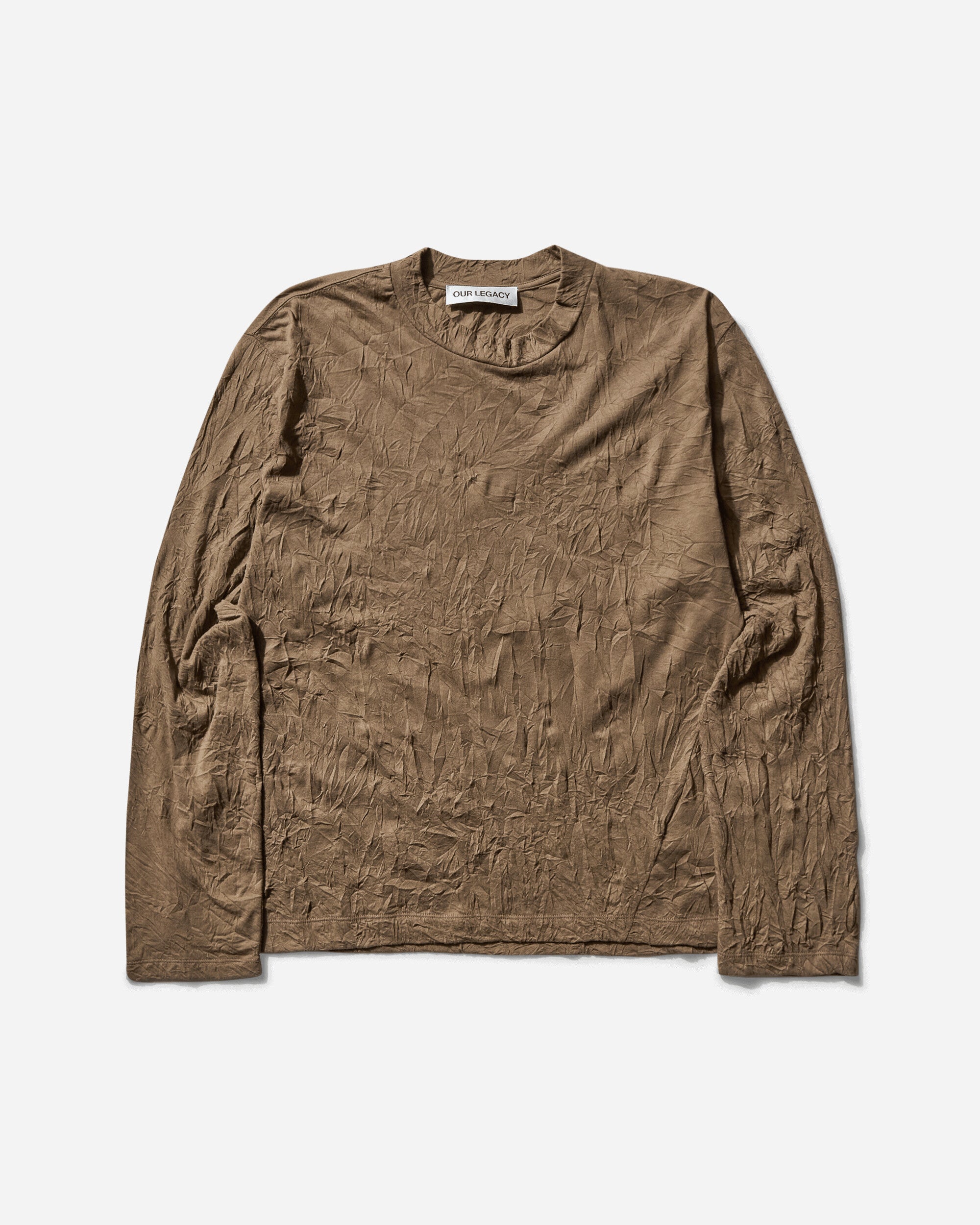 Our Legacy Big Longsleeve Olive Crinkle T-Shirts Longsleeve M2256BOC 001