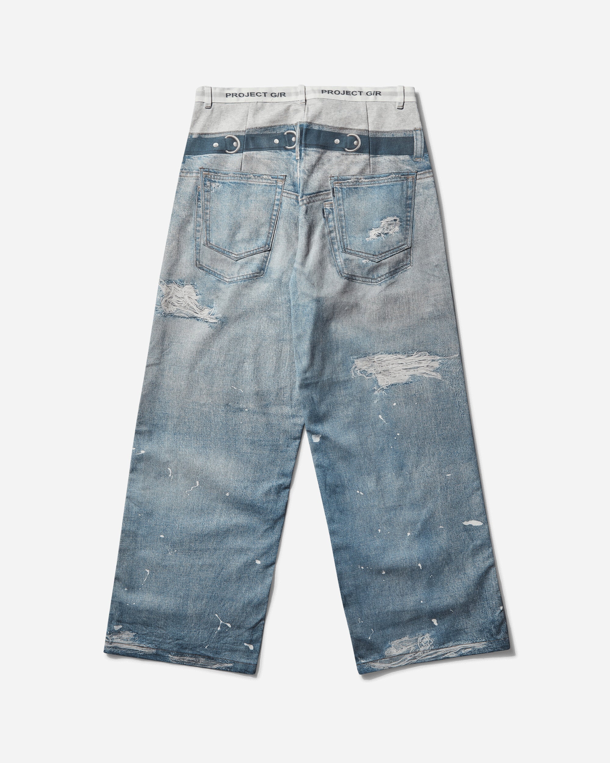 PROJECT G/R Trompe-LOEil Denim Pants Blue Pants Denim PG24FWMB02 BLUE