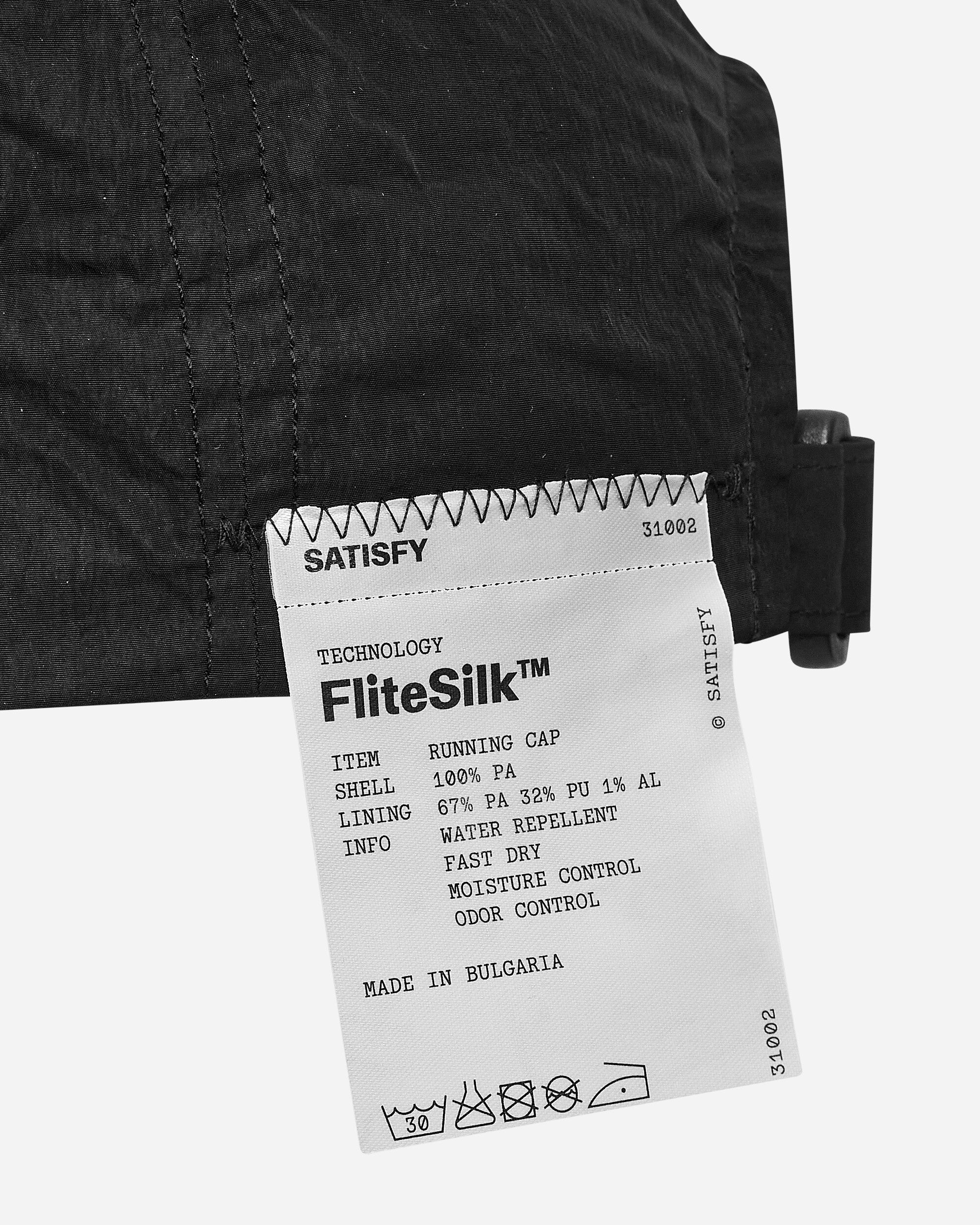 Satisfy Flitesilk Running Cap Black Hats Caps 31002 BK-OF
