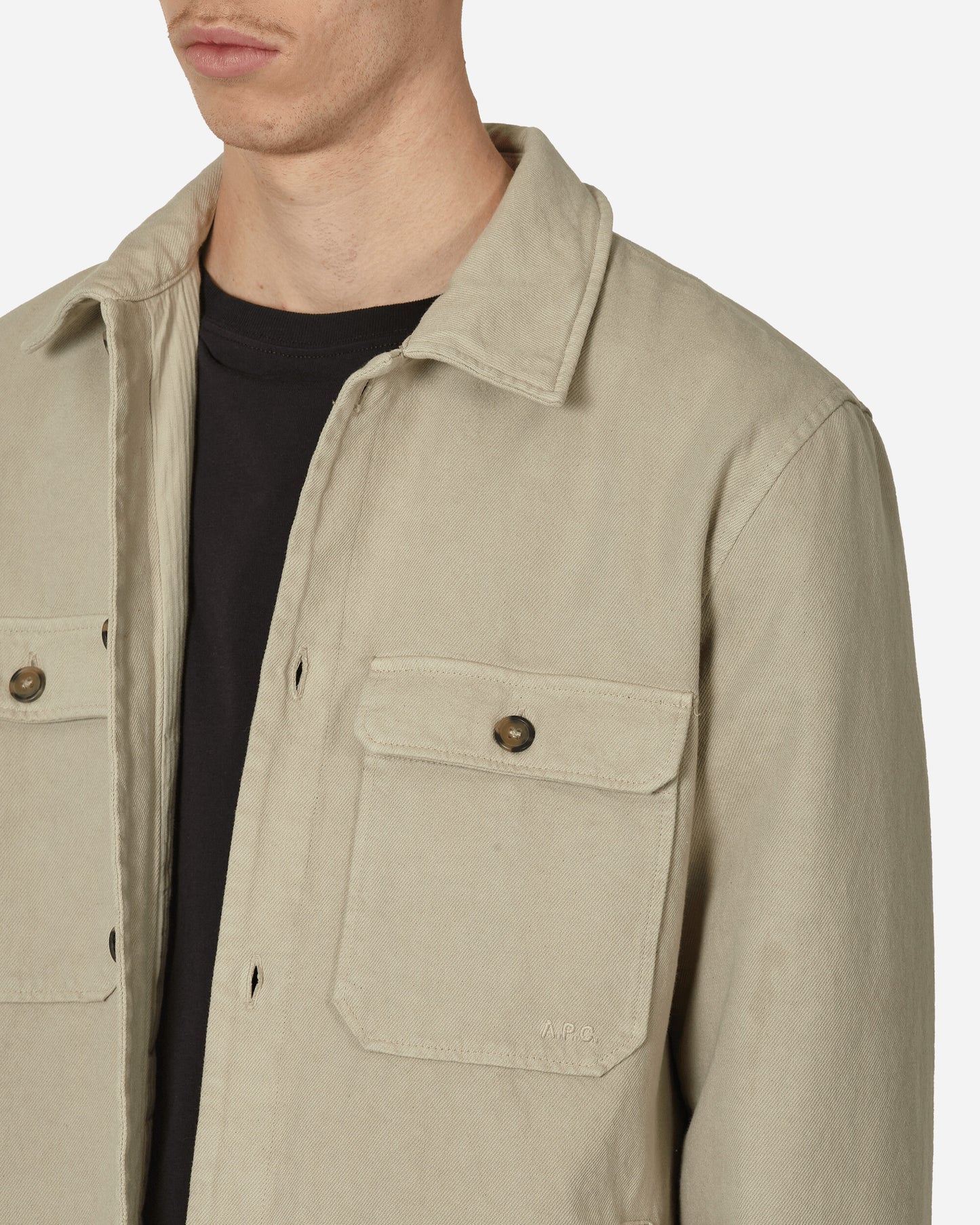 A.P.C. Blouson Alessio Taupe Coats and Jackets Denim Jackets COFCN-H02899 BAE