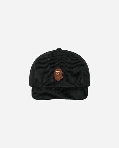 A Bathing Ape Ape Head Corduroy Cap M Black Hats Caps 1K80180004 BLACK