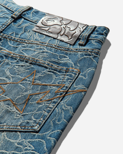 A Bathing Ape Line Camo Jacquard One Point Relaxed Fit 13Oz Denim Pants M Light Indigo Pants Denim 1L30150302 LIGHTINDI