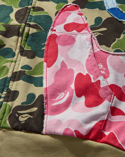 A Bathing Ape Abc Camo Patchwork Relaxed Fit Zip Hoodie M Multi Sweatshirts Hoodies 1L30115307 MULTI