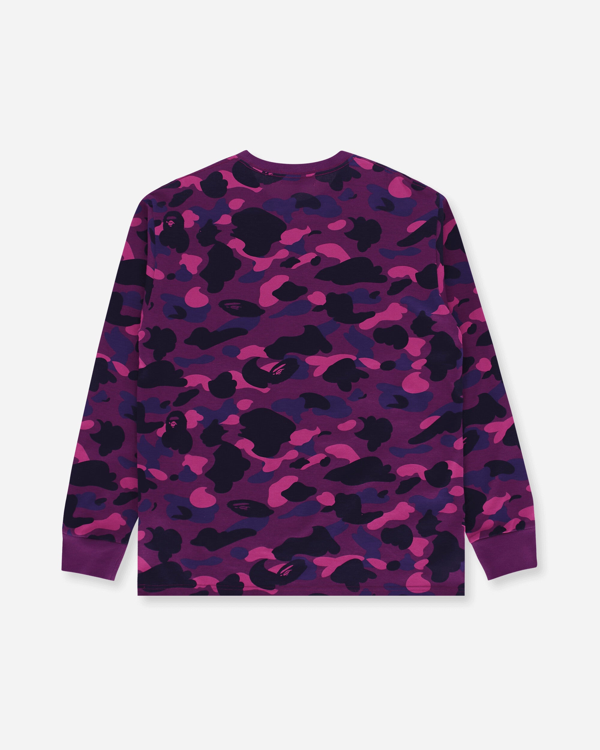 A Bathing Ape Color Camo Shark PURPLE T-Shirts Longsleeve 1G80111007 PURPLE