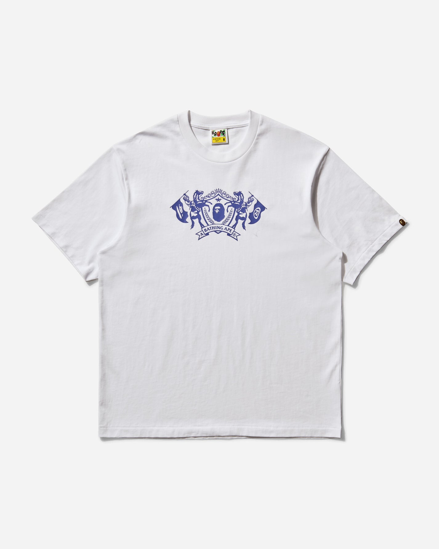 A Bathing Ape College Logo Relaxed Fit Tee M White T-Shirts Shortsleeve 1L30110316 WHITE