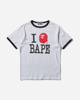 A Bathing Ape I Love Bape Tee M White T-Shirts Shortsleeve 1K80109002 WHITE