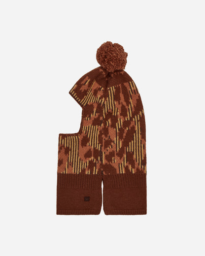 Acne Studios Face Kallard Balaclava Pale Orange/Coffee Brown Hats Balaclavas C40240- CWM