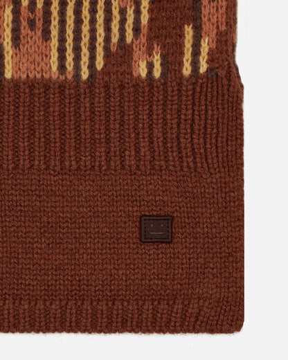 Acne Studios Face Kallard Balaclava Pale Orange/Coffee Brown Hats Balaclavas C40240- CWM