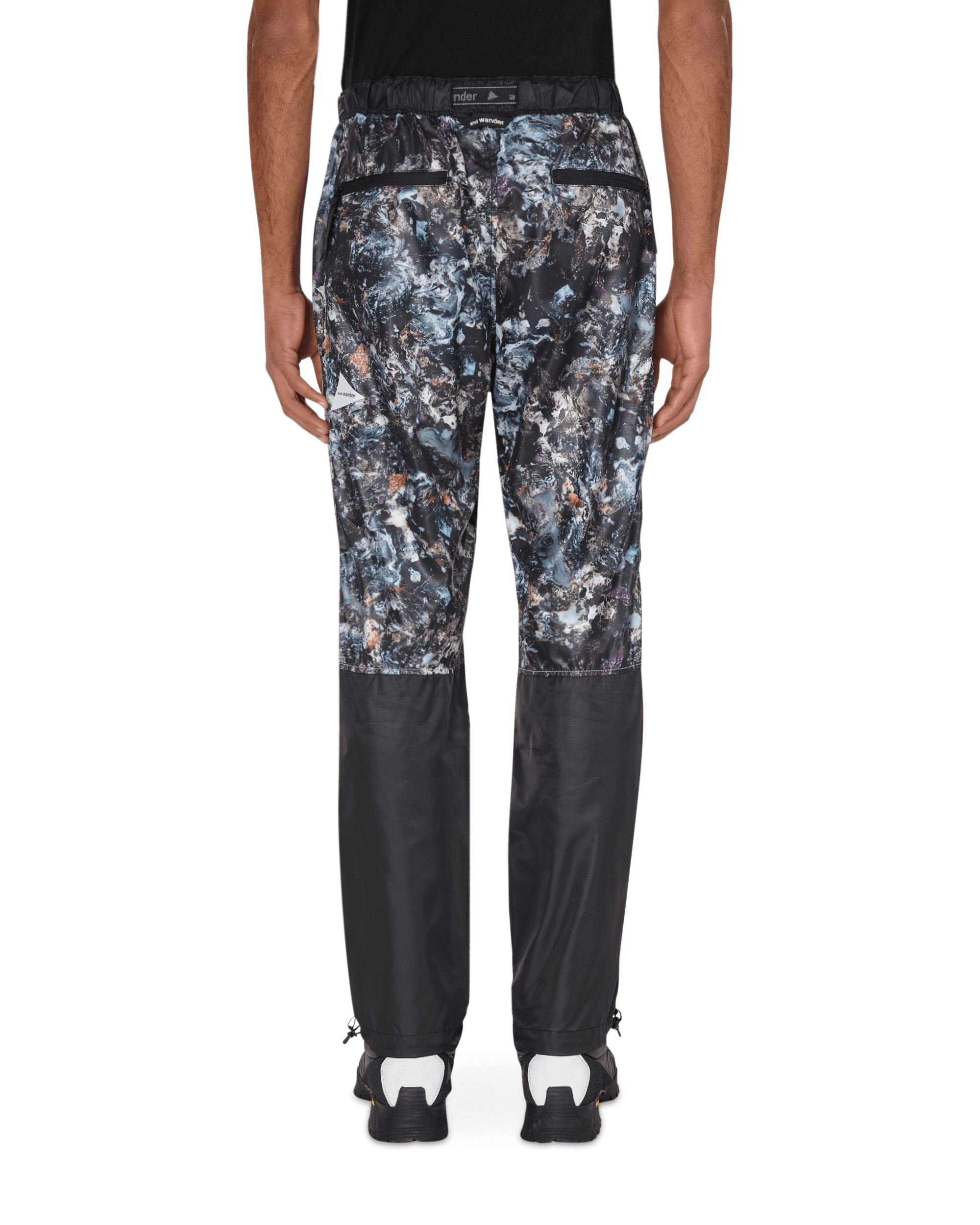 And Wander Stone Printed Rip Black Pants Trousers 5740222009 010