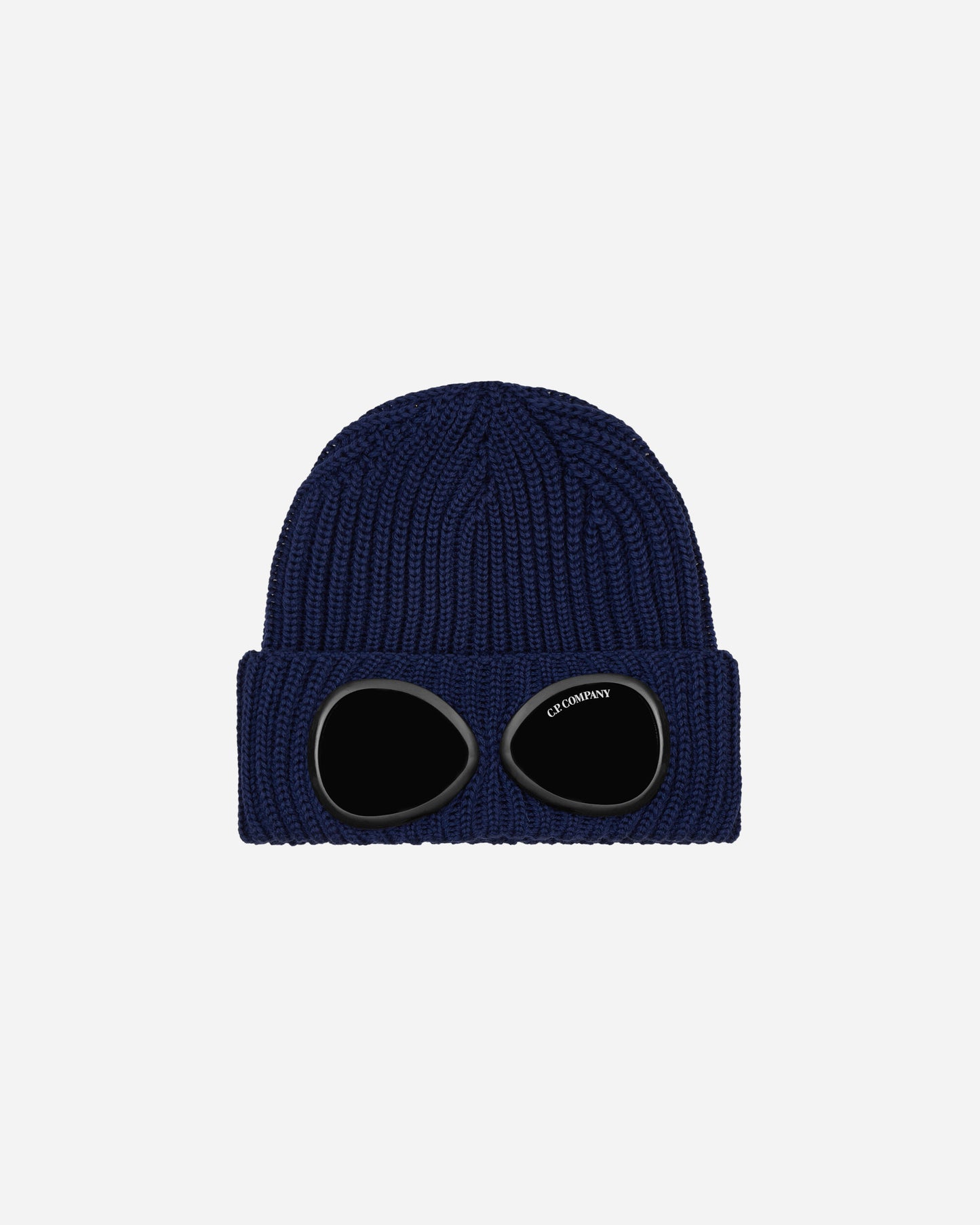 C.P. Company Extra Fine Merino Wool Goggle Beanie Estate Blue Hats Beanies 17CMAC122A005509A 887