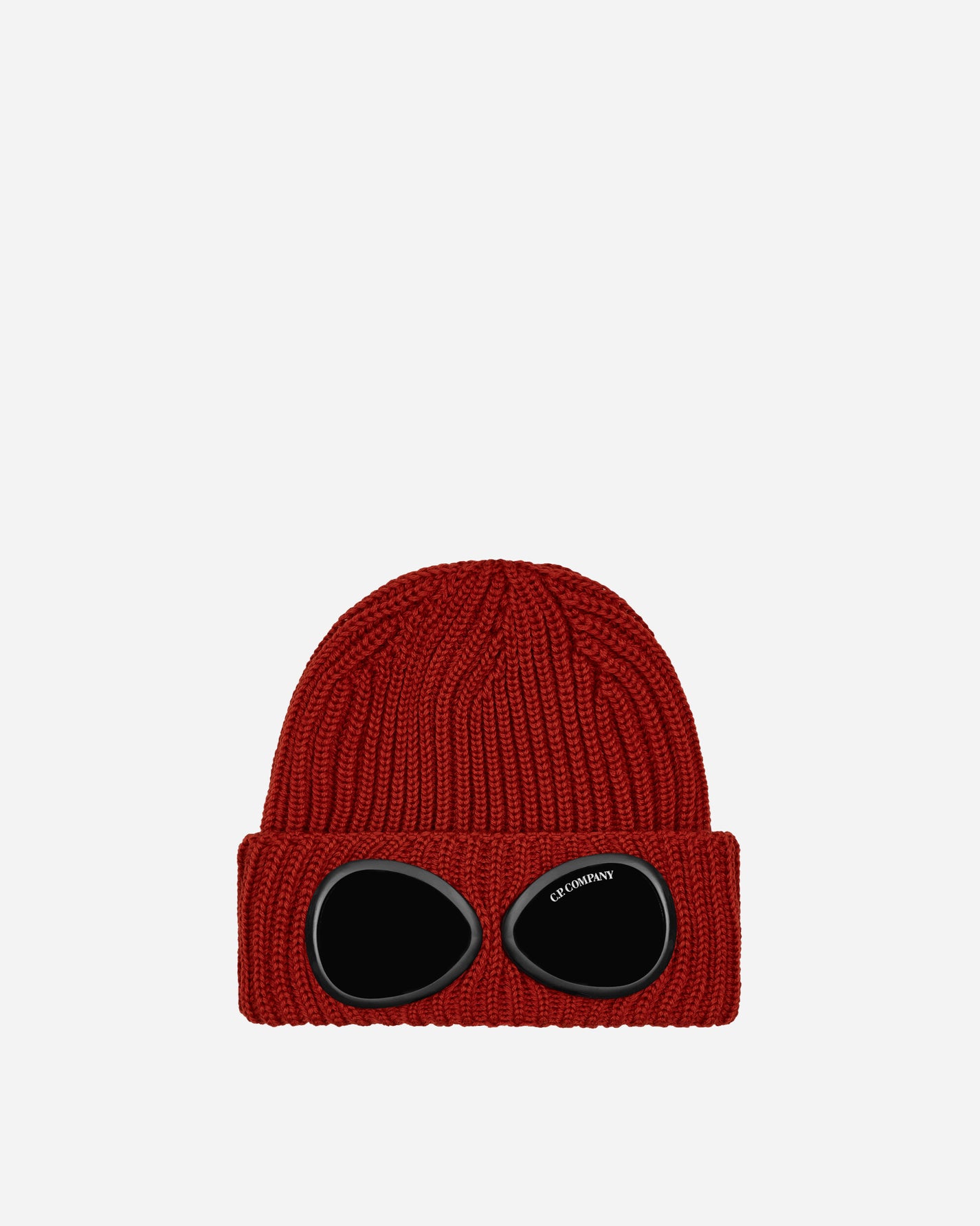 C.P. Company Extra Fine Merino Wool Goggle Beanie Bombay Brown Hats Beanies 17CMAC122A005509A 438