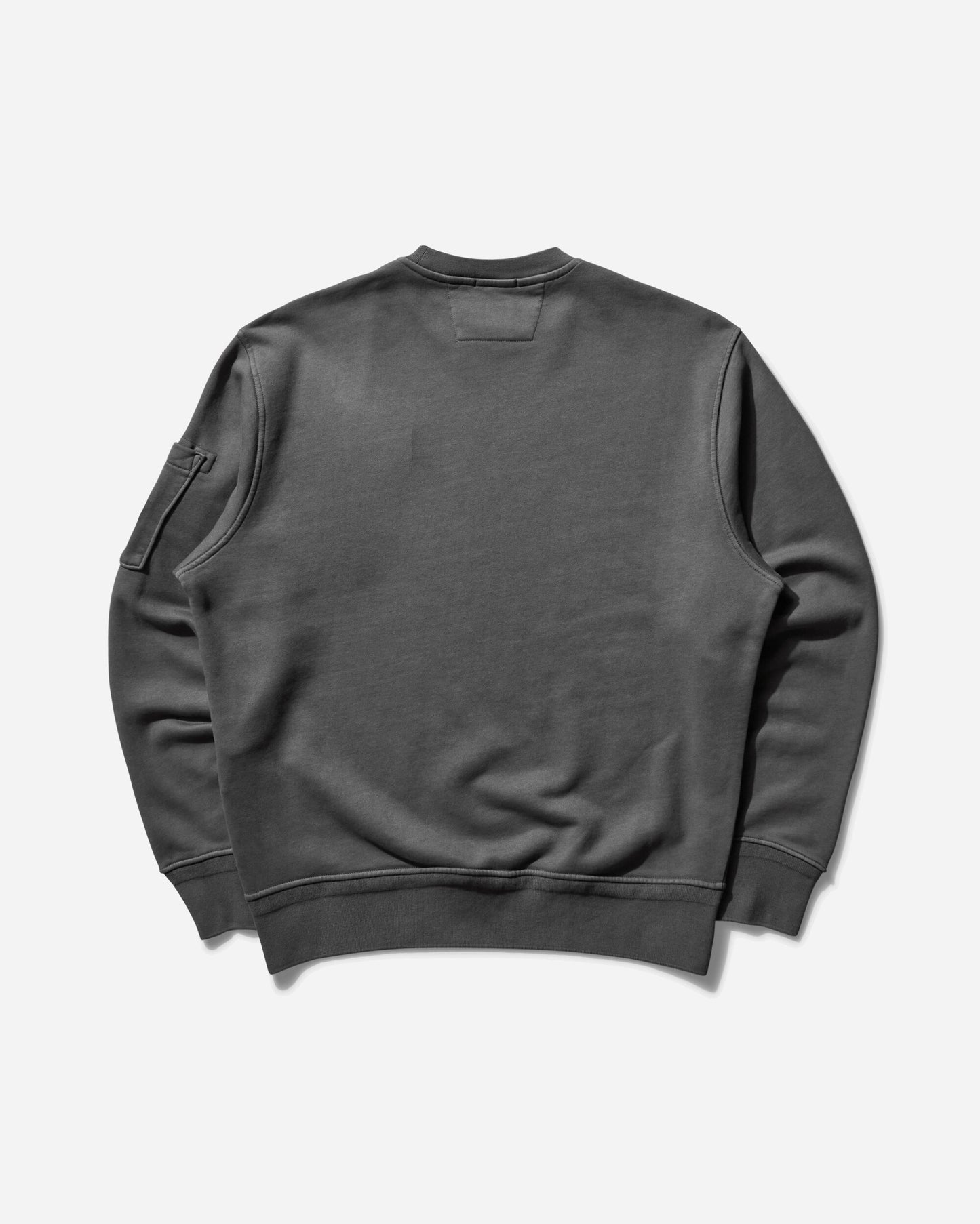 C.P. Company Cotton Diagonal Fleece Crew Neck Sweatshirt Smoked Pearl Sweatshirts Crewneck 18CMSS098A-110044R 935