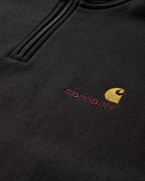 Carhartt WIP Half Zip American Script Sweat Black Sweatshirts Crewneck I027014 89XX