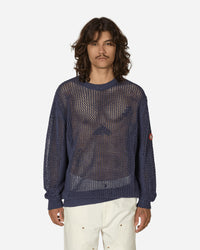 Cav Empt Side Rib Loose Net Knit Blue Knitwears Sweaters CES25KN01 BLU