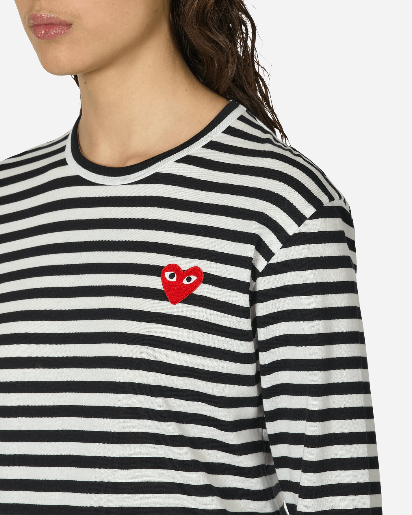 Comme Des Garçons Play Stripe T-Shirt Long Sleeve Knit Black T-Shirts Longsleeve P1T164  1