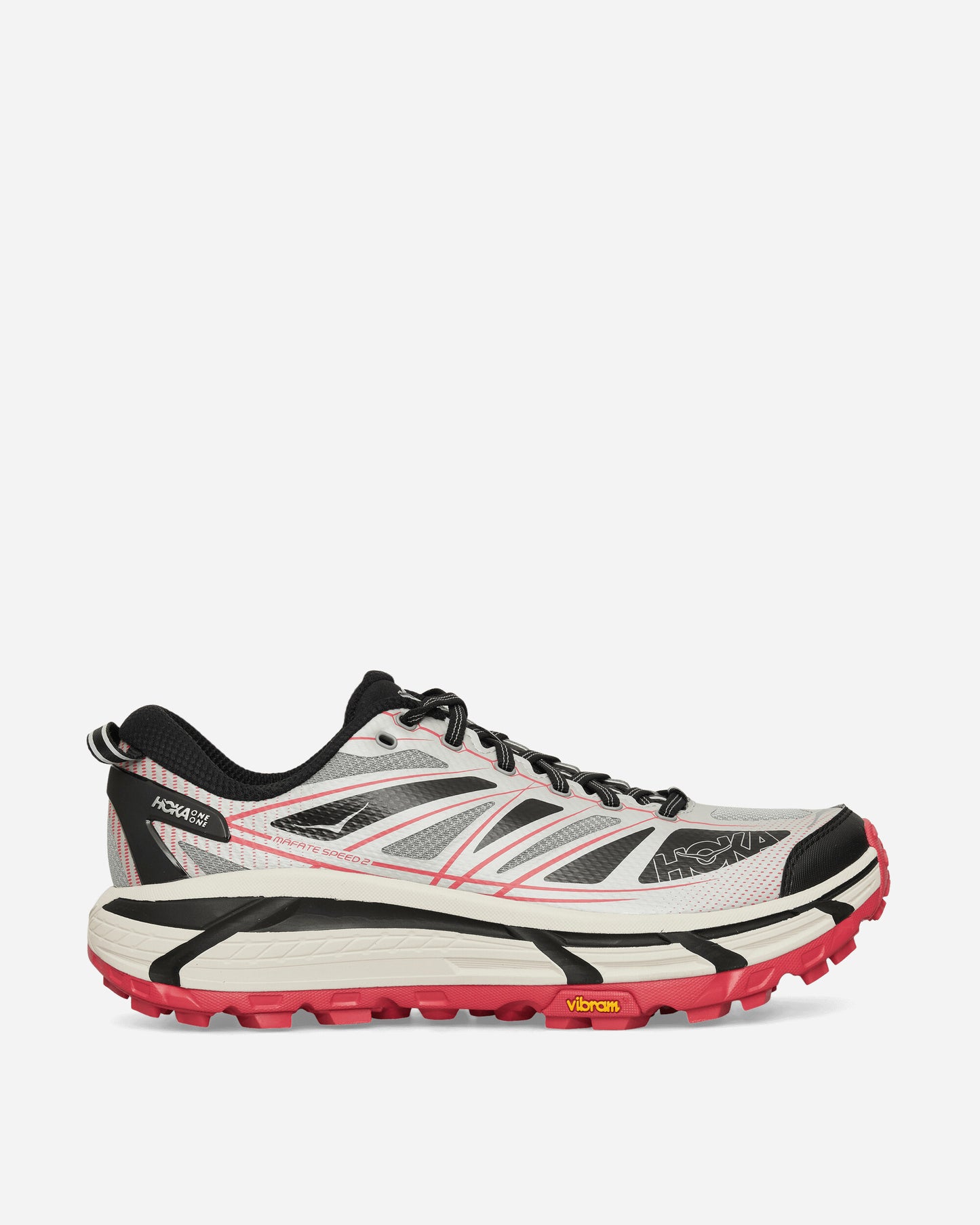 Hoka One One U Mafate Speed 2 Galactic Grey/Ruby Red Sneakers Low 1126851-GTCG