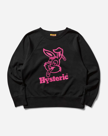 Hysteric Glamour Wmns Hysteric Rabbit Short-Length Sweatshirt Black Sweatshirts Crewneck 01251CS01 96