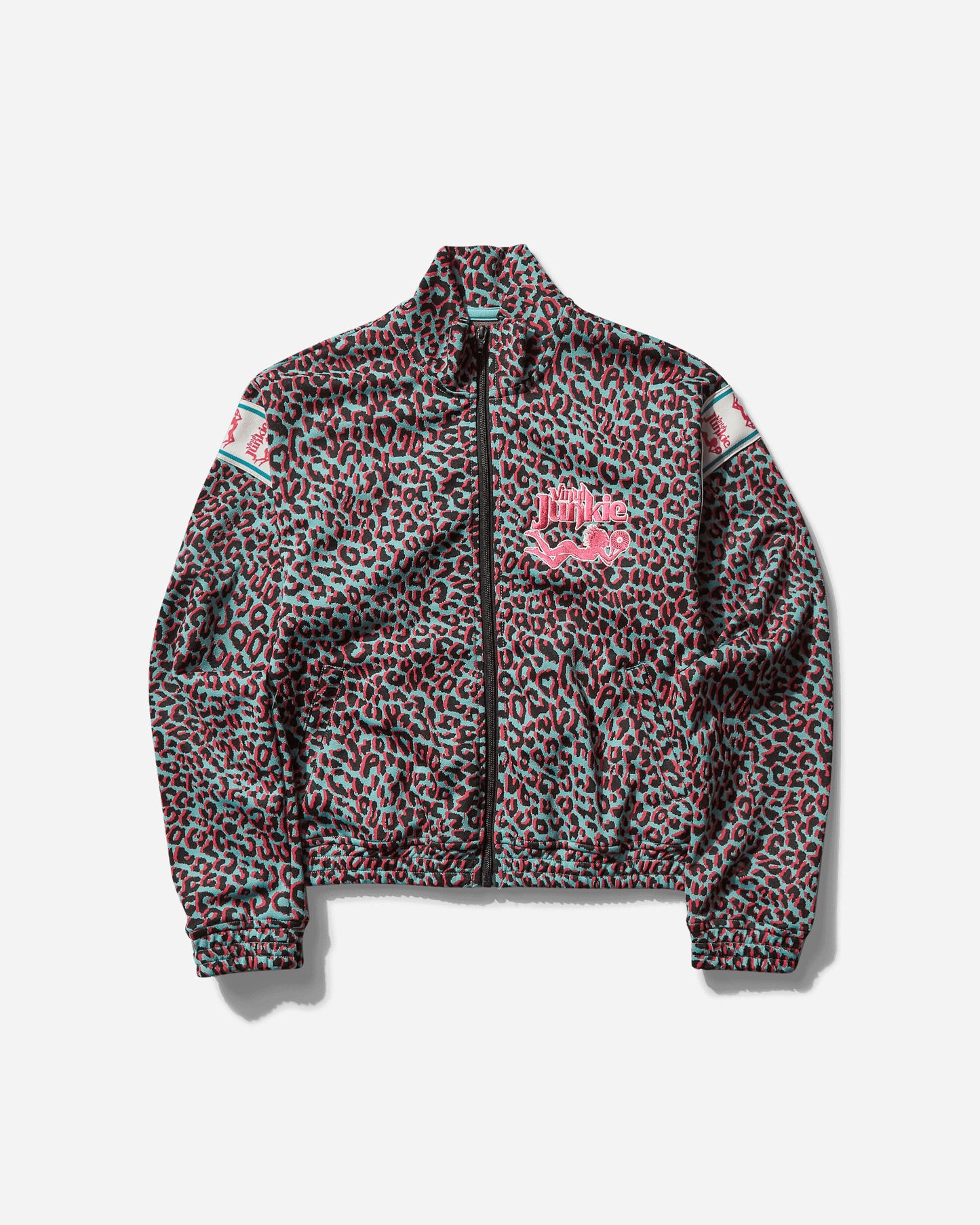 Hysteric Glamour Wmns Vinyl Junkie Track Jacket Green Pattern Sweatshirts Track Tops 01251AB04 64