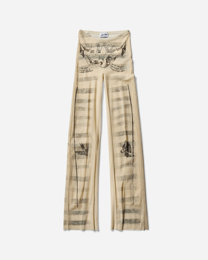 Jean Paul Gaultier Wmns Mesh Trouser Printed "Tattoo Marinière" Ecru/Black/Red Pants Casual 25-34-F-PA191-T586 030030