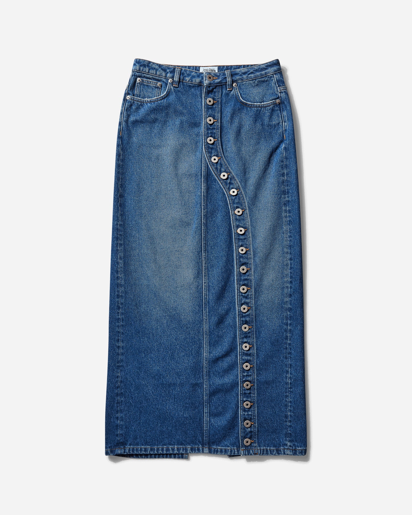 Jean Paul Gaultier Wmns Long Denim Skirt With Buttons Details Vintageblue Skirts Denim Skirts 25-34-F-JU151-D013 57