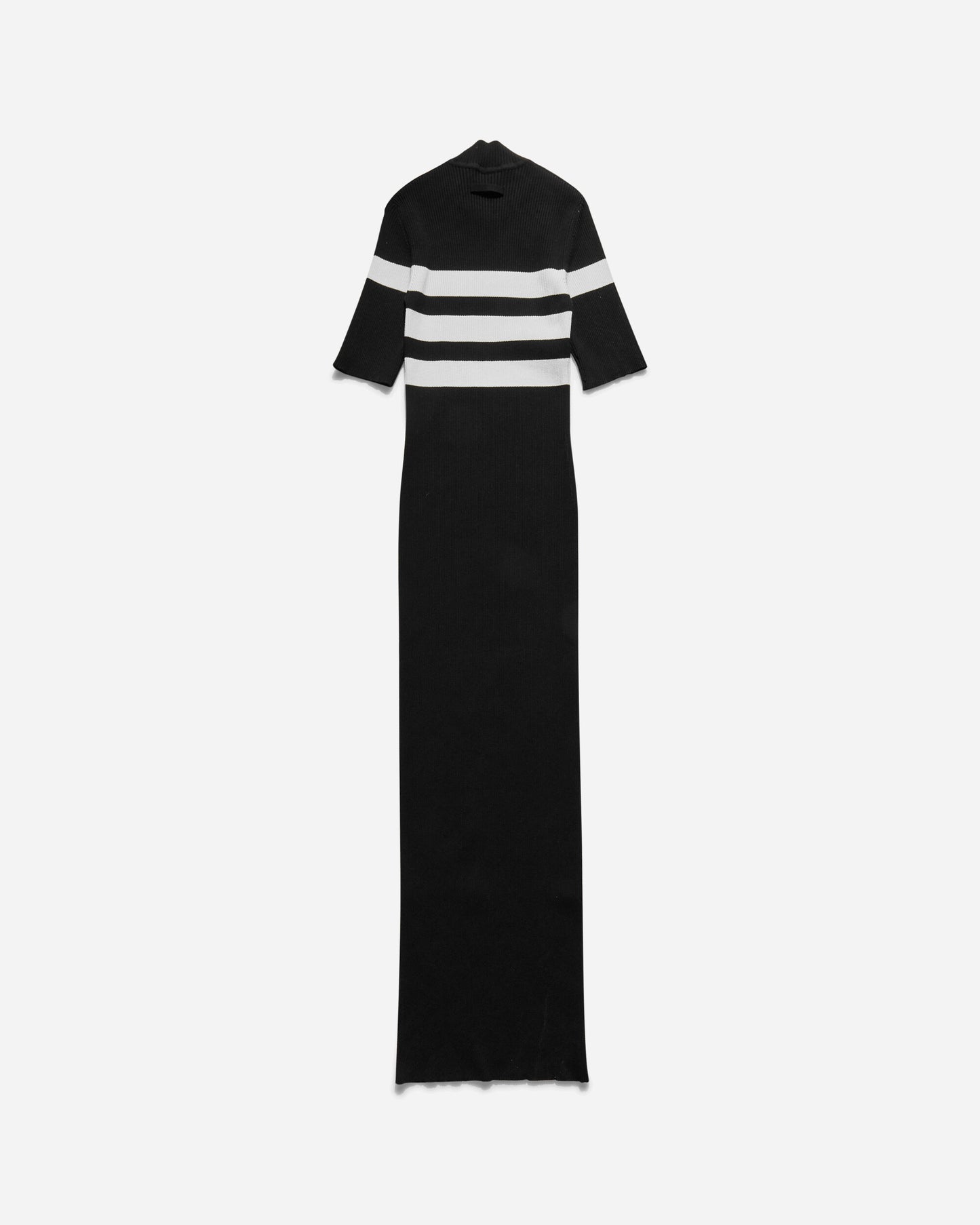 Jean Paul Gaultier Wmns Striped Knitted Short Sleeves Dress Black/White Dresses Knit Dresses 25-33-F-RO314-M063 0001