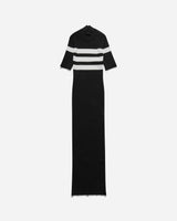 Jean Paul Gaultier Wmns Striped Knitted Short Sleeves Dress Black/White Dresses Knit Dresses 25-33-F-RO314-M063 0001
