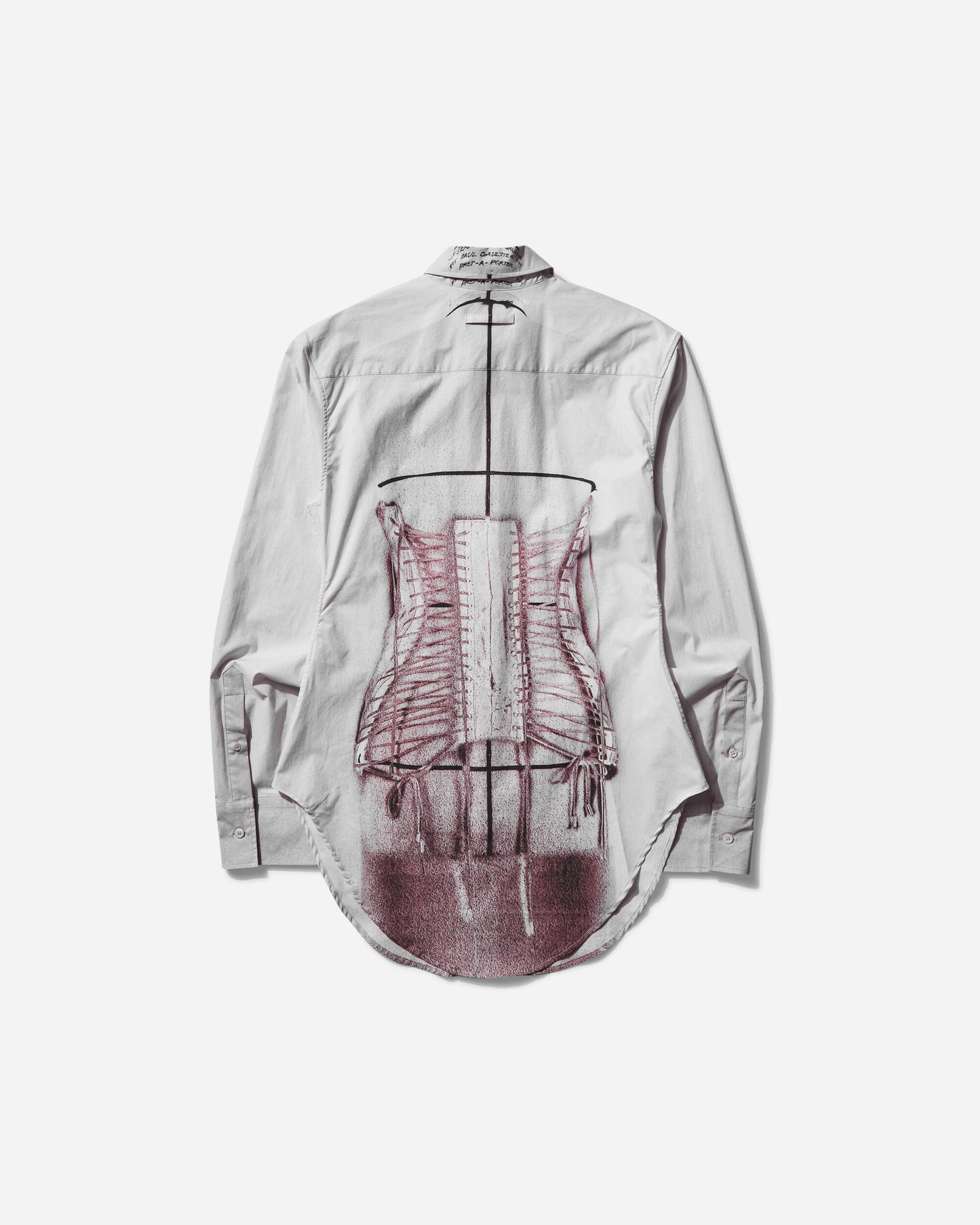 Jean Paul Gaultier Wmns Long Sleeves Shirt Printed "Trompe L'Oeil Corset" Dustypink/White/Black Shirts Longsleeve Shirt 25-34-F-CH096-C071 260100