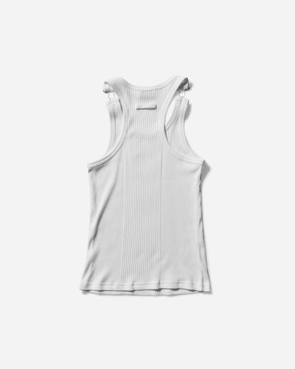 Jean Paul Gaultier Wmns Ribbed Tank Top With Overall Buckles White T-Shirts Shortsleeve 24-25-U-DB023-J054 01