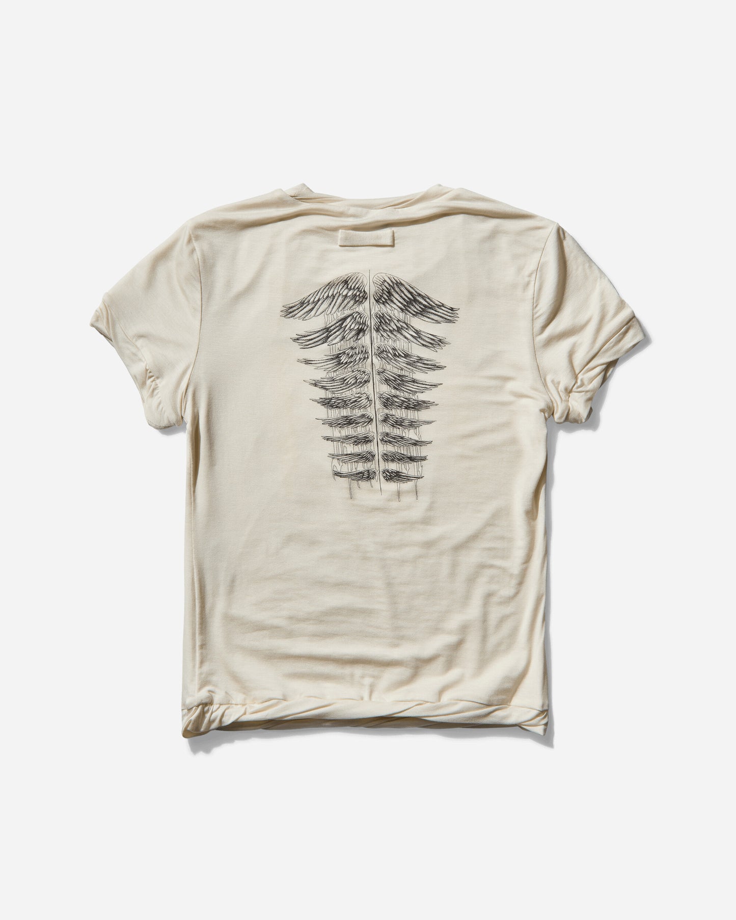 Jean Paul Gaultier Wmns Thin Jersey Baby-Tee Printed "Tattoo" Ecru T-Shirts Shortsleeve 25-34-F-TS111I-J089 03