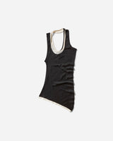 Jean Paul Gaultier Wmns Cotton Ribbed Twisted Double Layer Tank Top Black/Ecru T-Shirts Top 25-34-F-DB053-J092 0003