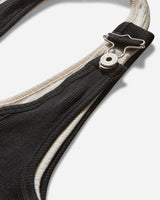 Jean Paul Gaultier Wmns Cotton Ribbed Twisted Double Layer Tank Top Black/Ecru T-Shirts Top 25-34-F-DB053-J092 0003