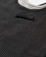 Jean Paul Gaultier Wmns Cotton Ribbed Twisted Double Layer Tank Top Black/Ecru T-Shirts Top 25-34-F-DB053-J092 0003
