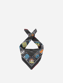 KAPITAL Fastcolor Selvedge Bandana (Kachina) Black Gloves and Scarves Bandanas EK-1169BA 3
