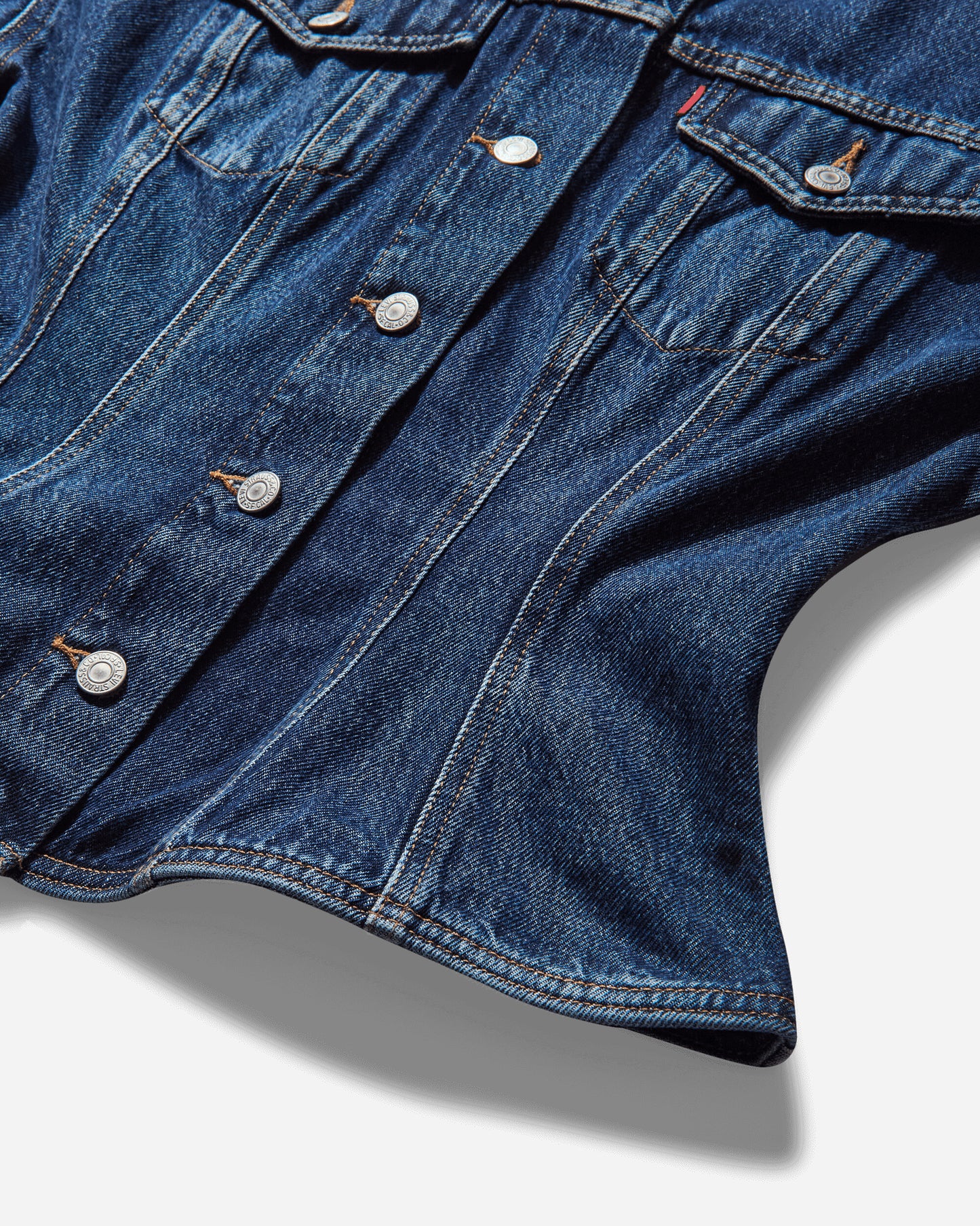 Levi's Wmns Sculpted Trucker Dark Indigo - Worn In Wonderlust No Tack Coats and Jackets Denim Jackets 001T6 0001