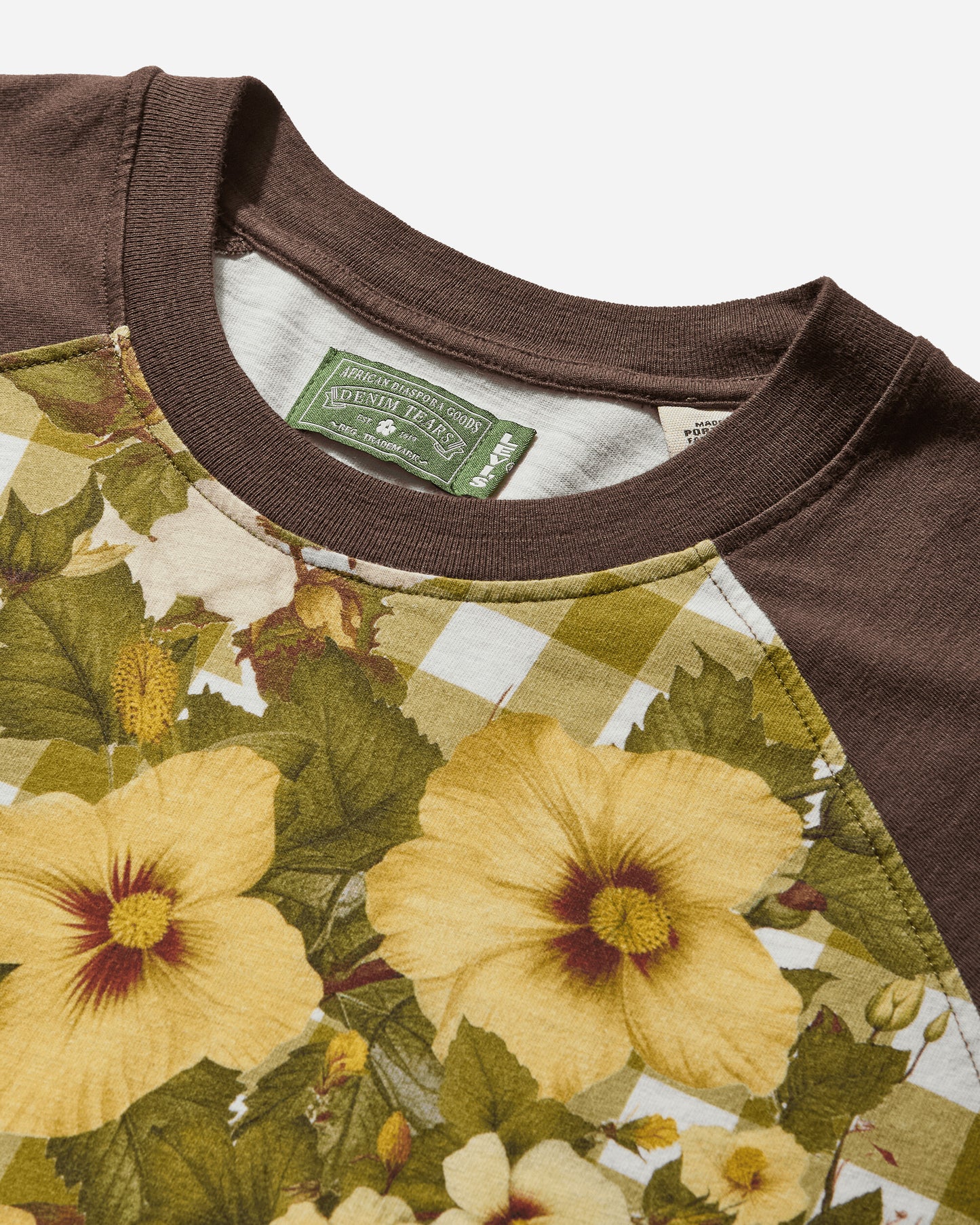 Levi's X Dt Baseball Tee Multi-Color Xdt Floral Gingham G T-Shirts Shortsleeve 000VN-0000 000