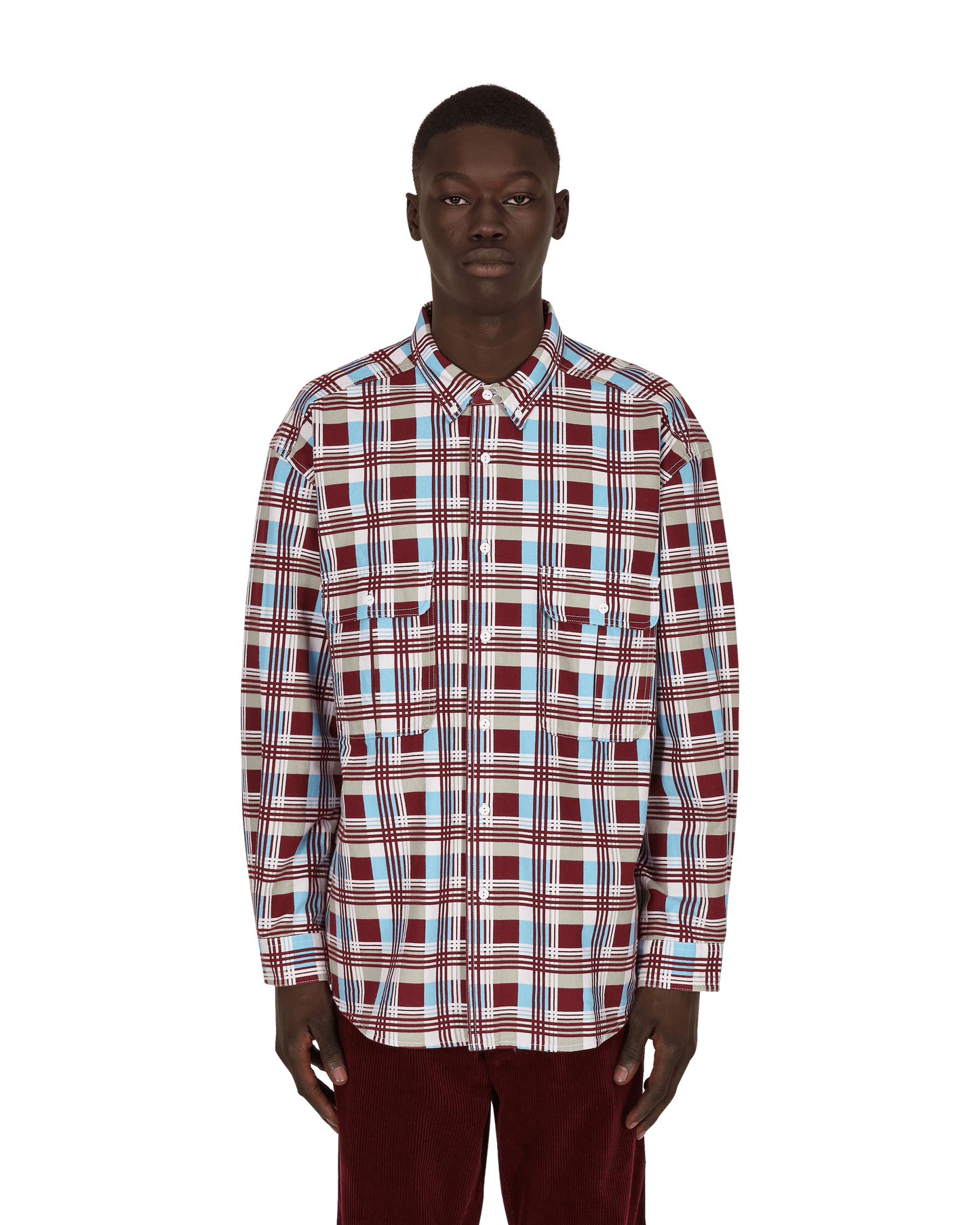 Levi's Skateboard Woven Printed Burgundy Blue T-Shirts Longsleeve A0953 0000