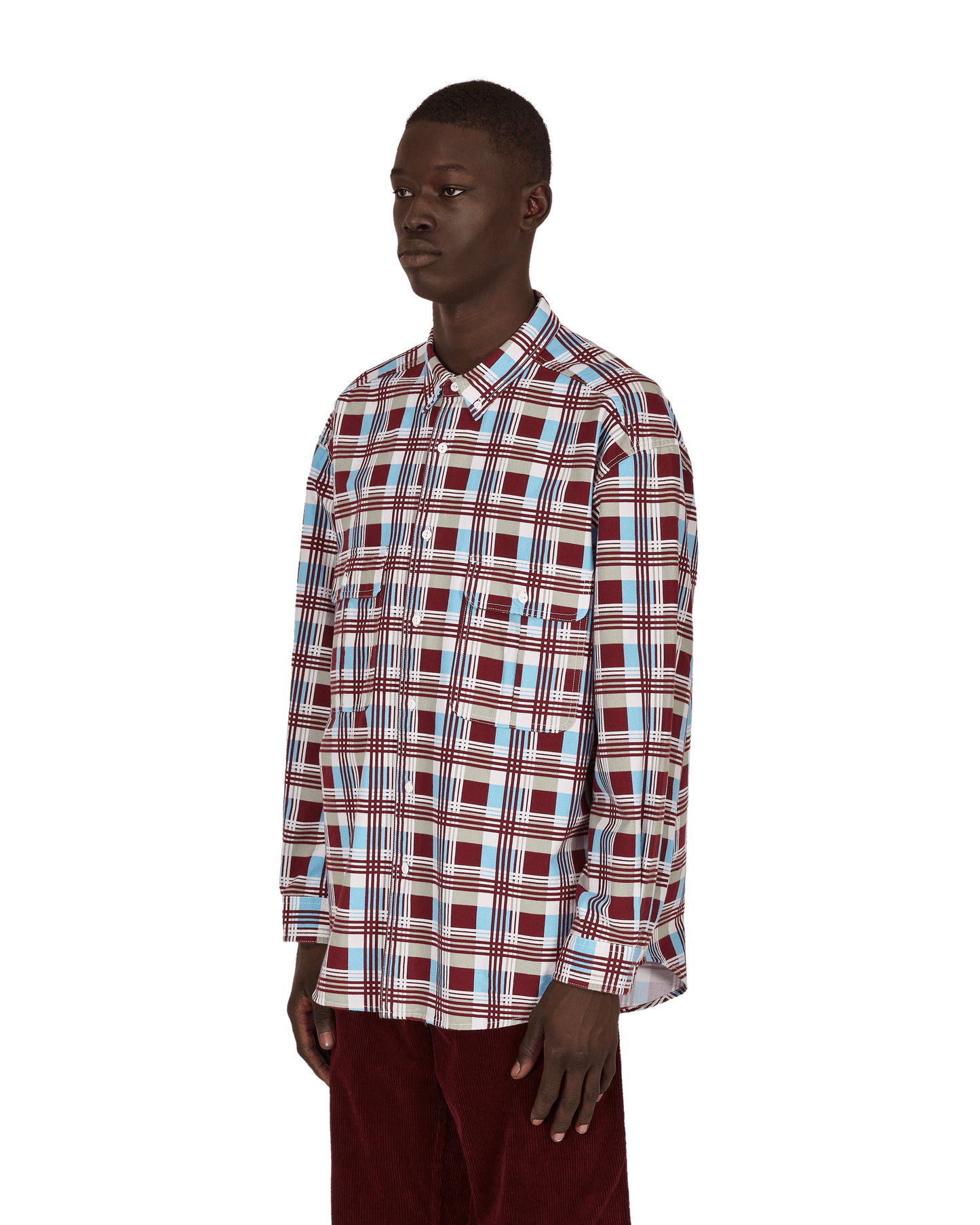 Levi's Skateboard Woven Printed Burgundy Blue T-Shirts Longsleeve A0953 0000