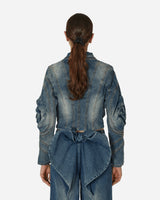 MARRKNULL Wmns Crinkled Floral Jacket Blue Coats and Jackets Denim Jackets MN23FW02031 3