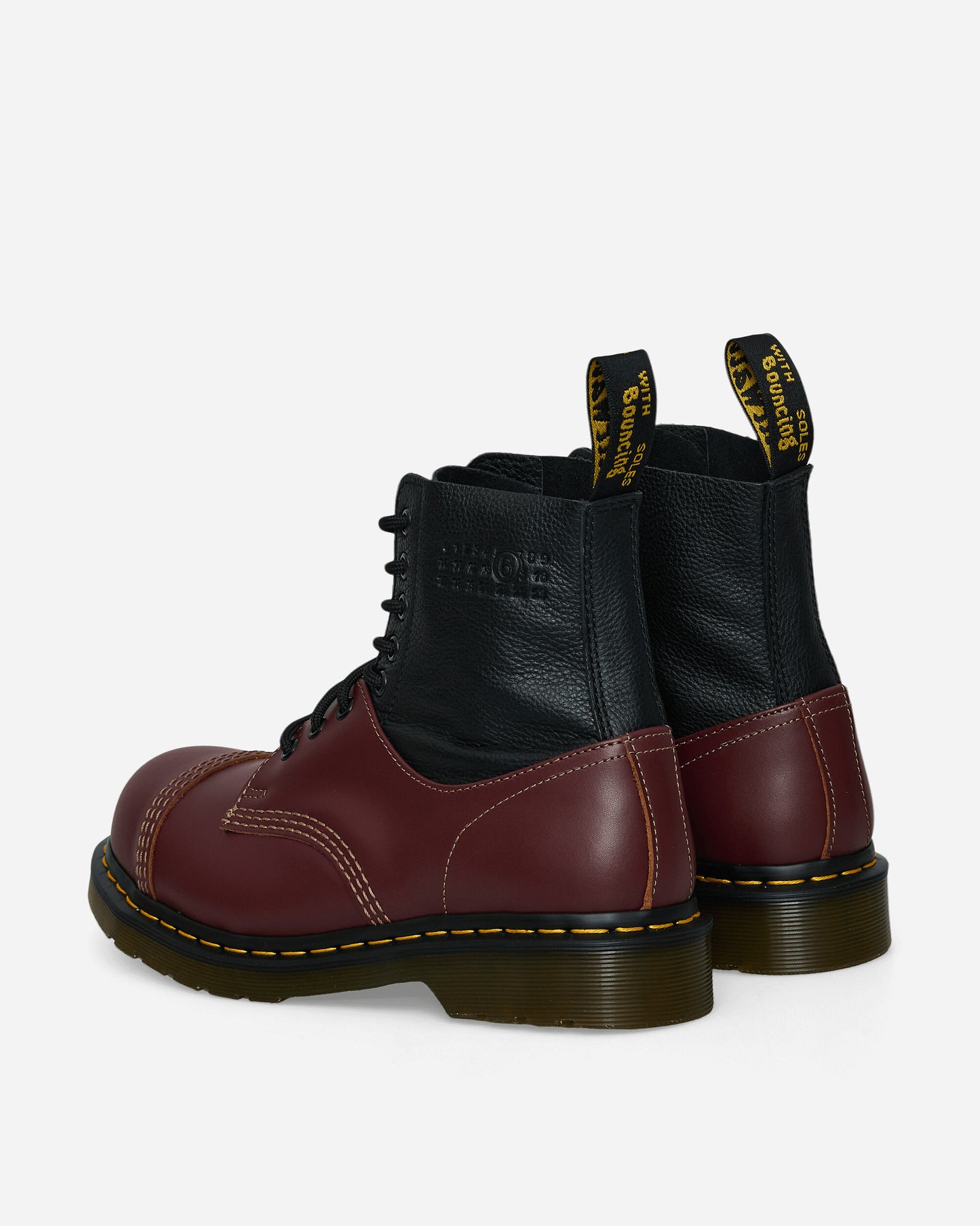 MM6 Maison Margiela 1460 - Twisted And Reimagined - Steel Toe Black/Oxblood Boots Mid Boot SH3WU0008P8029 H6077