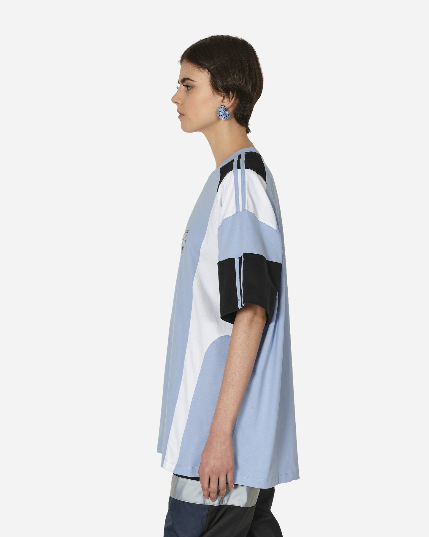 Martine Rose Oversized Panelled T-Shirt Blue/White/Black T-Shirts Shortsleeve MRSS24-630 BWHIBL