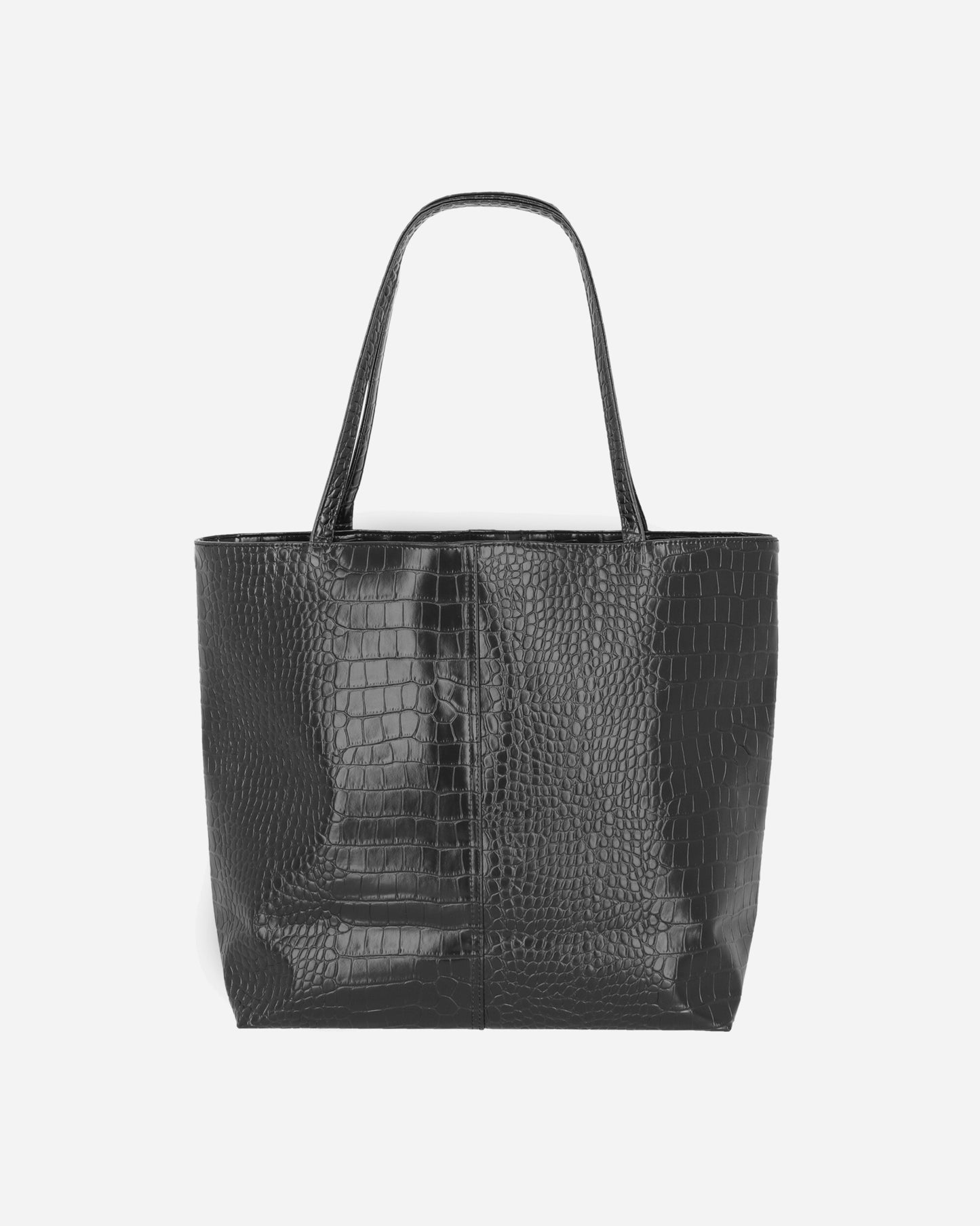Metalwood Studio Metal Logo Stud Croc Tote Black Bags and Backpacks Tote Bags MWS25-10-02 BLK
