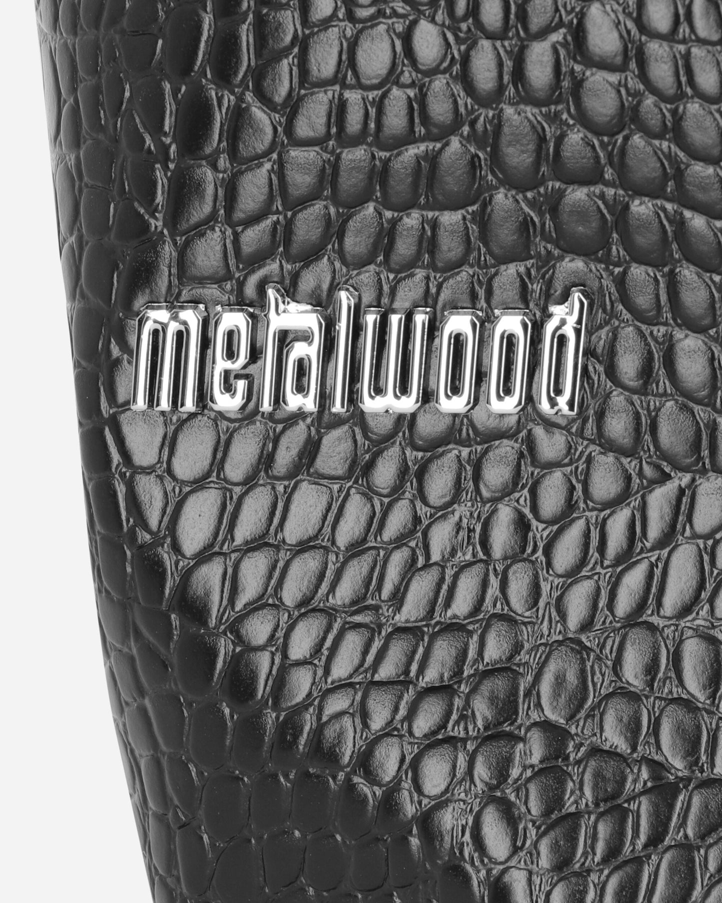 Metalwood Studio Metal Logo Stud Croc Tote Black Bags and Backpacks Tote Bags MWS25-10-02 BLK